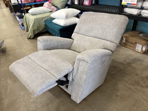 LA-Z-BOY Grey Basket Weave Chenille Rocking Power Recliner (Remote Not Included)