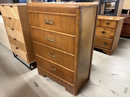 Vintage Art Deco 4-Drawer Tall Dresser