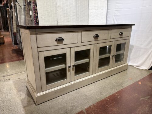 BAYSIDE FURNISHINGS Winthrope Distressed Off White 72" Accent Console