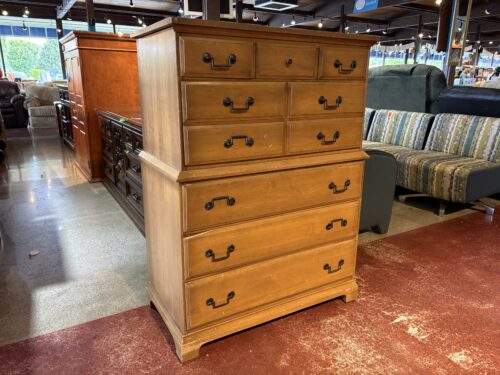 Colonial Style 7-Drawer Highboy Chest-on-Chest Dresser