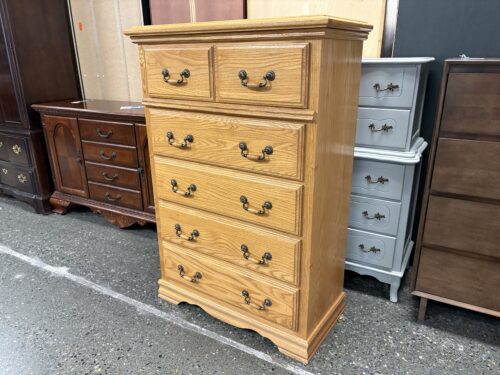 FURNITURE TRADITIONS Vintage Natural Finish Traditional 5-Drawer Tall Dresser