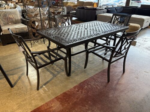 NEW! MACY'S St Croix Cast Aluminum Outdoor Dining Table Set with Bronze Finish (Set of 4)