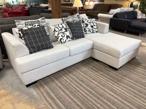 MICHAEL NICHOLAS DESIGNS Beige Fabric Sectional w/ Chaise Lounger