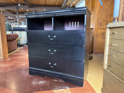 Black Tallboy Dresser and Media Center