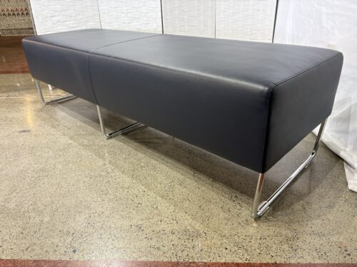 BERNHARDT Balance 3-Seat Bench in Deep Blue