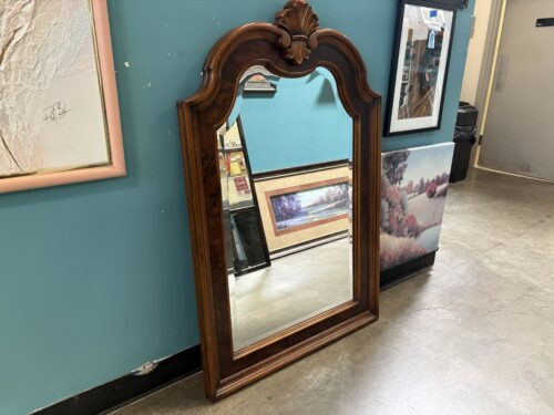 ETHAN ALLEN Vintage Large Wooden Frame Beveled Edge Mirror