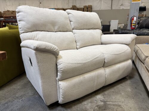 LA-Z-BOY Beige Woven Dual Manual Recliner Loveseat