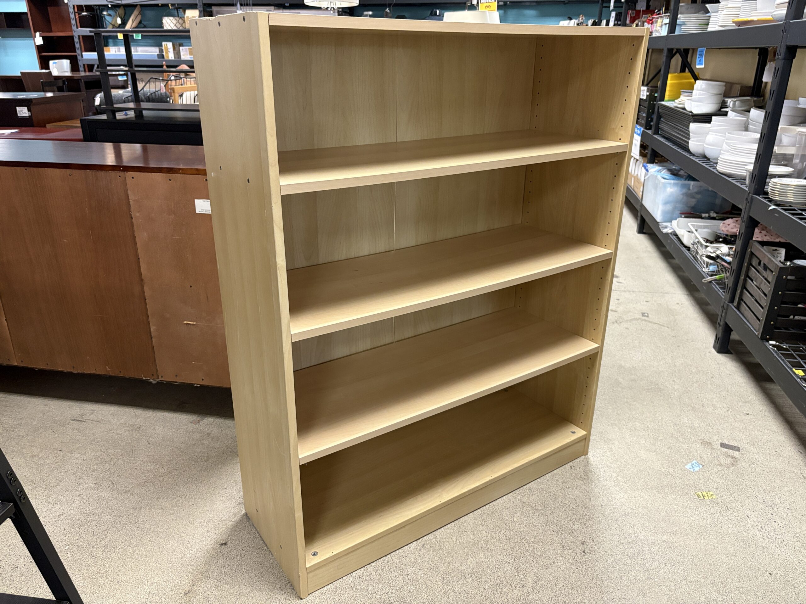Blonde 4-Shelf Minimalist Bookcase