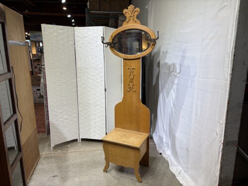 Vintage Victorian-Style Hall Tree with Storage Seat
