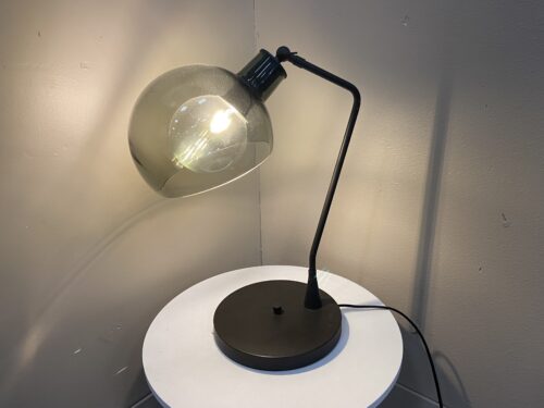 Contemporary Sleek Black Table Lamp with Exaggerated Globe Glass Shade