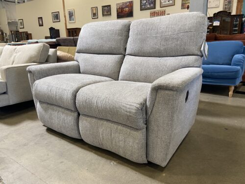 LA-Z-BOY Greige Woven Dual Manual Recliner Loveseat