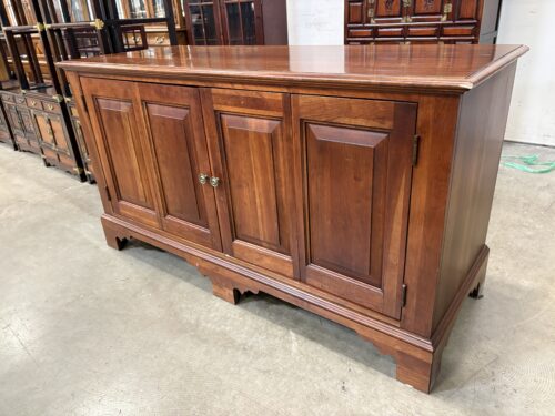 ETHAN ALLEN Cherry Wood Media Cabinet with Folding Pocket Doors