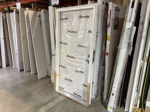 NEW! PROVIA Legacy Steel Single Entry Door Left Hand Swing in Snow Mist White Single