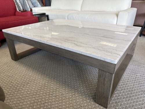 ASHLEY Loyaska Ivory Marble Rectangular Coffee Table
