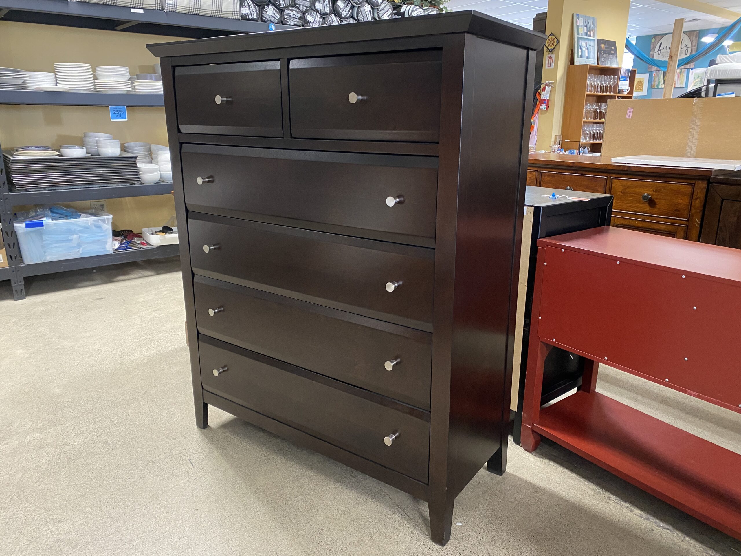 CASANA FURNITURE Edgewater Dark Wooden 6-Drawer Dresser