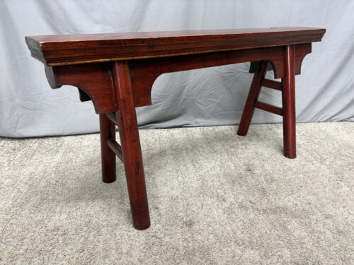 Vintage Red Lacquered Chinese Ming Style Bench