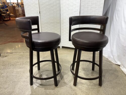 ARMEN LIVING Madrid Brown Counter Height Swivel Barstool (Set of 2)
