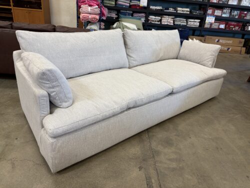RESTORATION HARDWARE Modern Down Filled Light Grey Track Arm Wide Seat Sofa