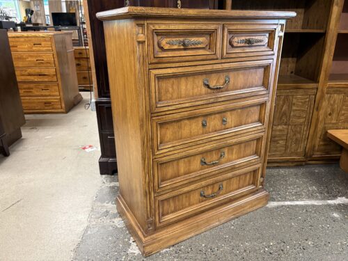 DIXIE Nutmeg Italian Neoclassical 6-Drawer Tall Dresser