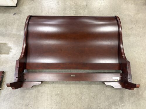 RESTORATION HARDWARE Cherry Finished Wooden Sleigh Style Queen Size Bed Frame
