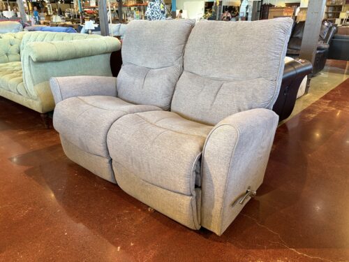 LA-Z-BOY Gray Plush Manual Reclining Loveseat