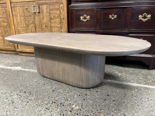 RESTORATION HARDWARE Ciro Brown Fir Pedestal Coffee Table