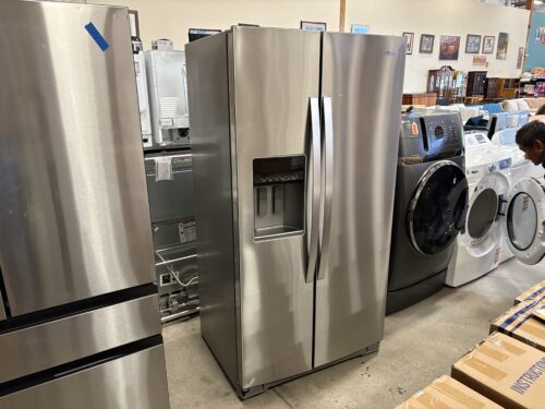 WHIRLPOOL 36" Stainless Steel Side-by-Side Refrigerator with Ice and Water Dispenser Model #WRS571CIHZ01