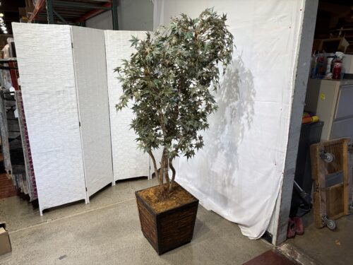 Artificial Japanese Maple Tree with Decorative Rattan Pot