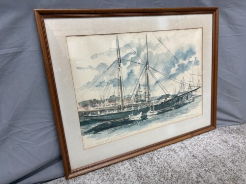 "L.A. Dunton, Mystic Seaport" Watercolor by Paul M Norton