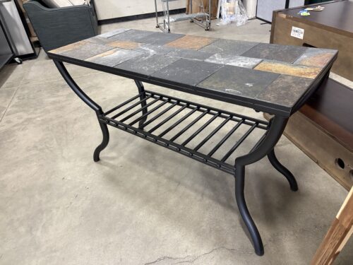 Contemporary Outdoor Console Table with Tiled Top