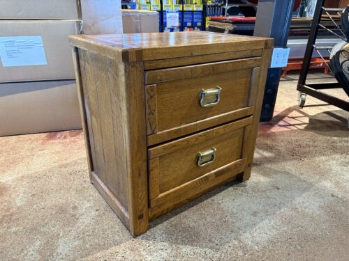 YOUNG HINKLE Solid Walnut Rustic Early American 24" Two Drawer Nightstand