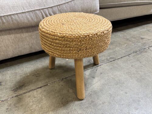 Petite Rattan Round Accent Stool