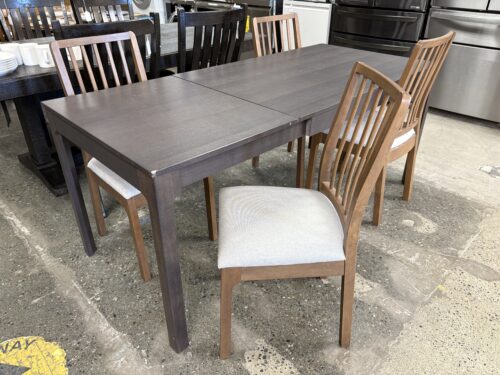 IKEA Ekedalen Dark Brown Extension Table w/ 4 Slat Back Upholstered Chairs