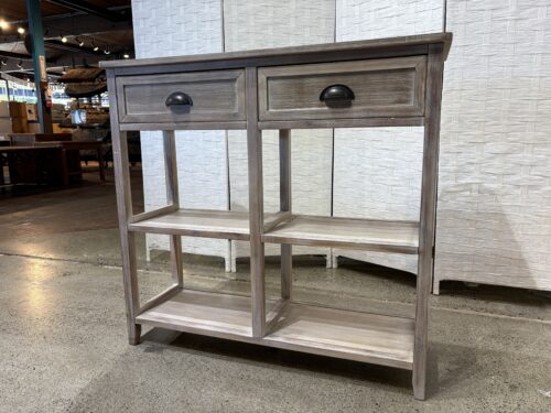 Two Drawer Console Table in Driftwood Finish