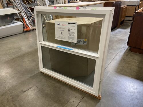 NEW! MILGARD X WINDOW NATION 35x37 White Vinyl Vertical Sliding Window