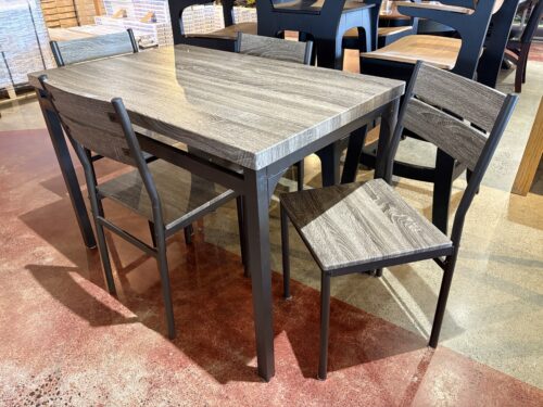 5-Pieces Gray Wood Top Dining Table Set
