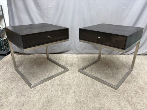 ROOM & BOARD Hudson Single Drawer C-Table Nightstand in Chestnut (Set of 2)