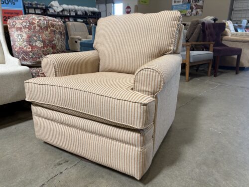 LA-Z-BOY Roxy Accent Swivel Rocking Chair in Striped Upholstery