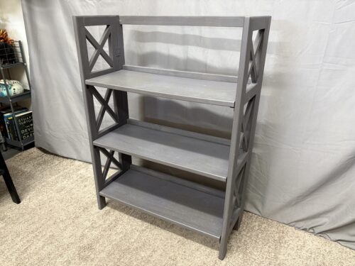 Farmhouse Style Grey 3-Tier Folding Bookcase