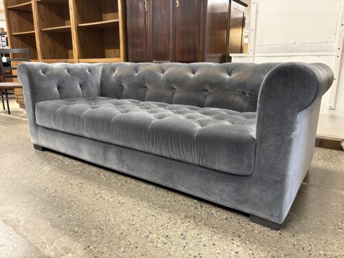RESTORATION HARDWARE Modena Indigo Velvet Chesterfield Tufted Cushion Sofa