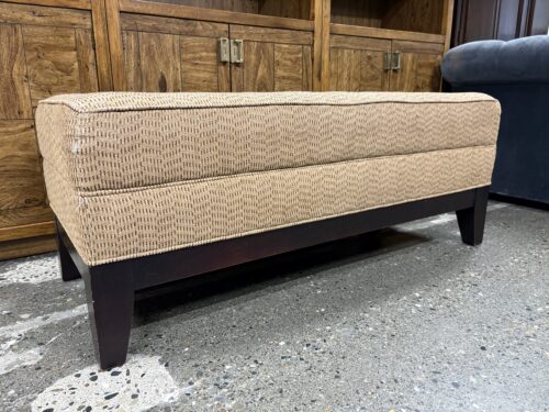 SAM MOORE Beige Fabric Tufted Bench