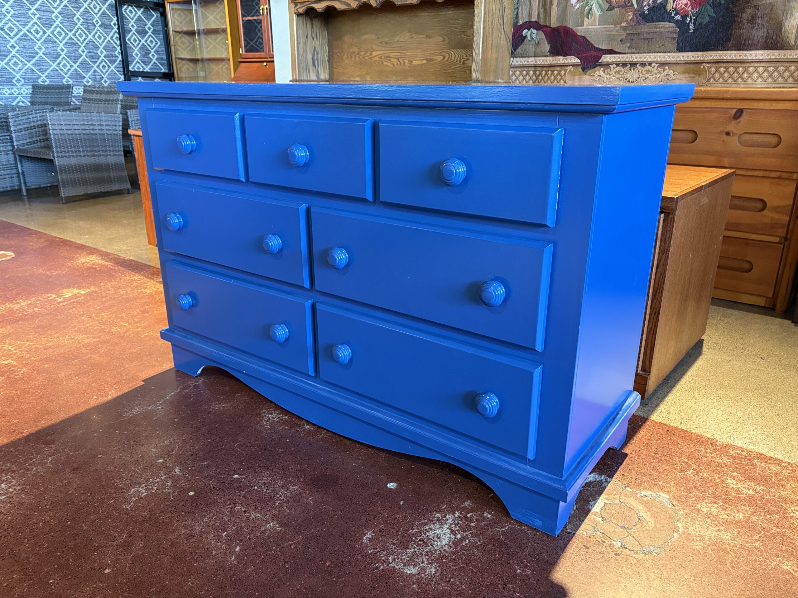 Cobalt Blue 7-Drawer Dresser