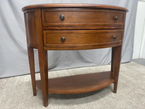 BALLARD DESIGNS Newport Demilune 2-Drawer Wooden Table