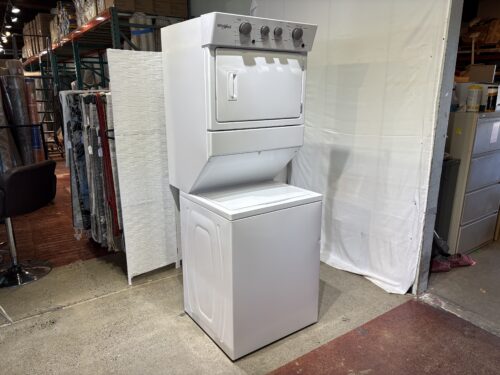 WHIRLPOOL 3.5 Cu. Ft. Long Vent Electric Stacked Laundry Center in White Model # WETLV27HW3