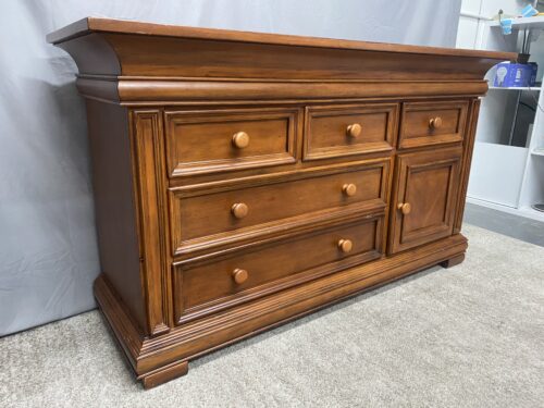 MUNIRE FURNITURE Wooden 5-Drawer Buffet w/ Overhanging Trim