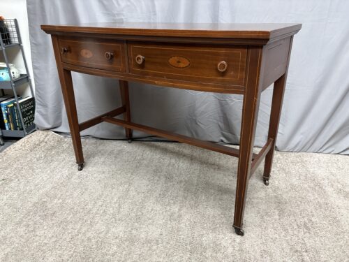 LUCE Vintage Mahogany Vanity Desk w/ Trifold Mirror