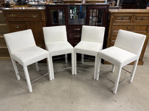 RESTORATION HARDWARE Mona Natural Linen Weave Counter Stool (Set of 4)