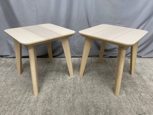 IKEA Lisabo Light Ash Veneer Side Tables (Set of 2)