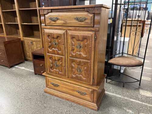 RIVERSIDE Carved Wood Spanish Mediterranean Style Armoire