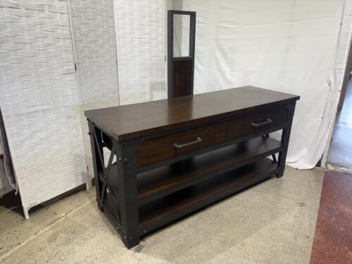Walton Industrial Style Wood and Metal Media Stand